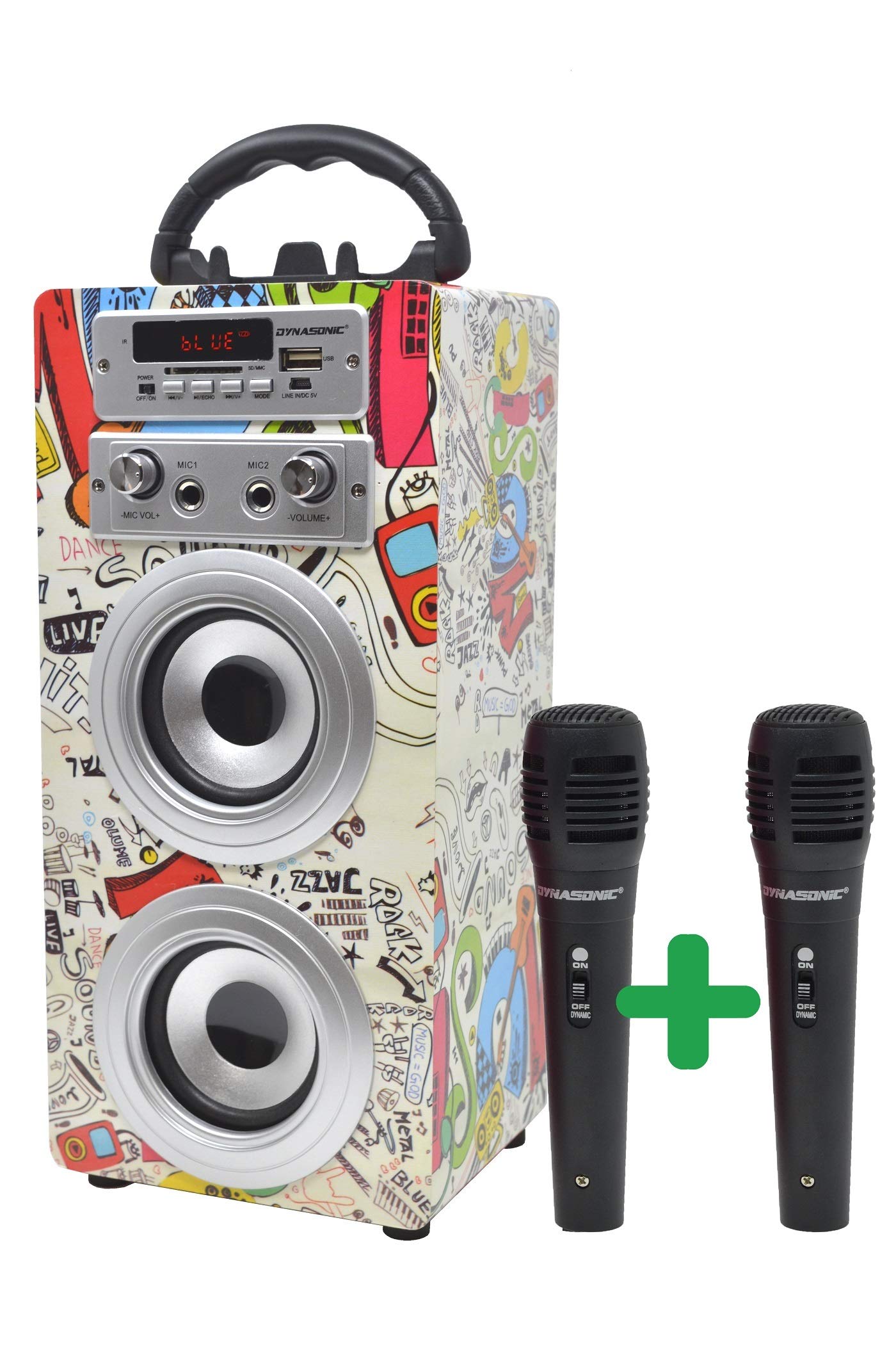 DYNASONIC - Altavoz Bluetooth Portatil Karaoke –