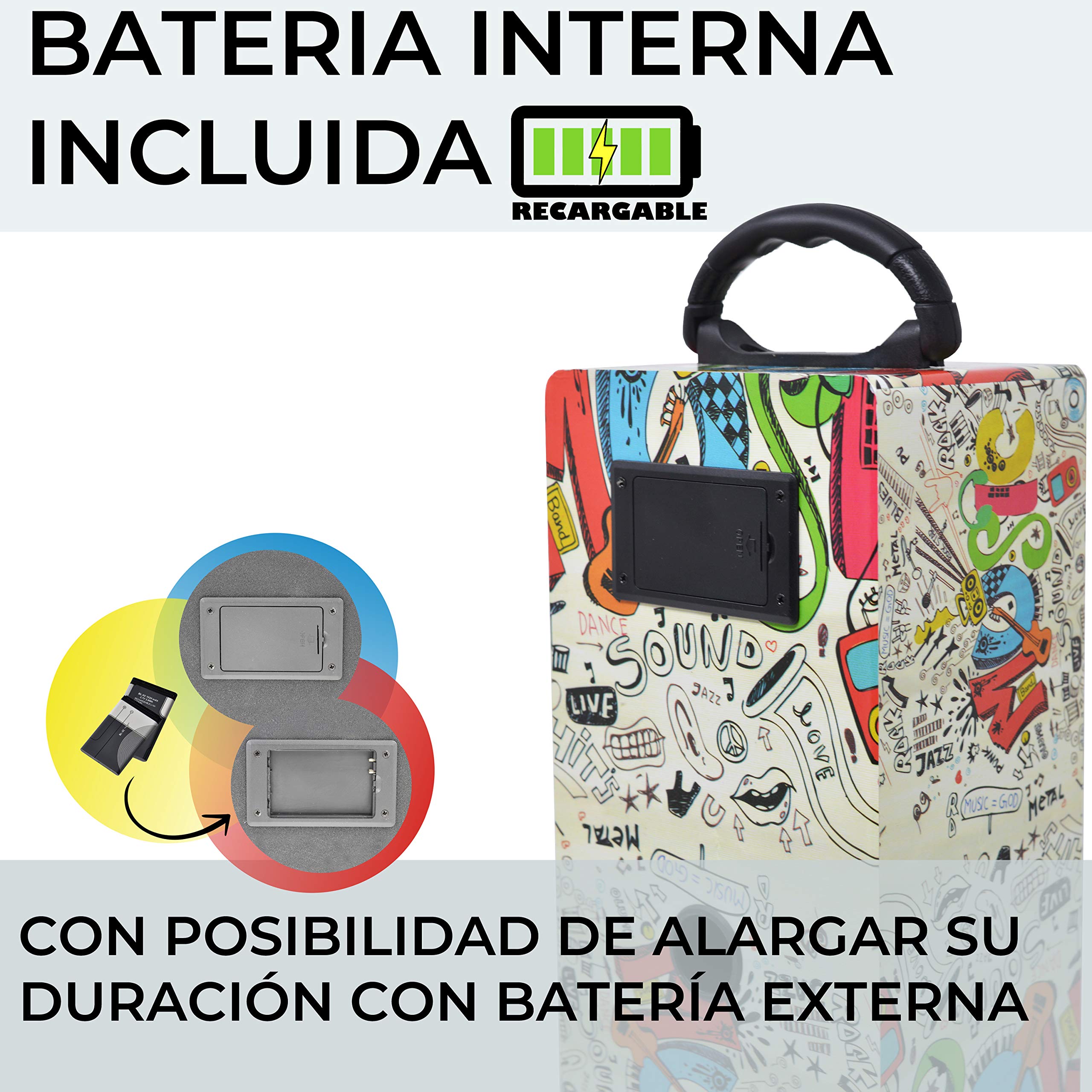 Dynasonic Karaoke 025 Altavoz Bluetooth con Karaoke y 2 Micrófonos Urban